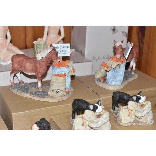 455 - A GROUP OF BOXED ENESCO/BORDER FINE ARTS FIGURES, comprising two x Border Fine Arts 'The Dog Collect... 