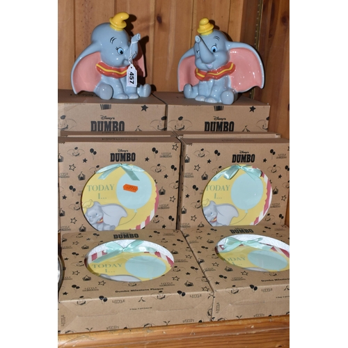 457 - A GROUP OF BOXED ENESCO DUMBO PLAQUES AND MONEY BANKS, from Disney Enchanting Collection, comprising... 