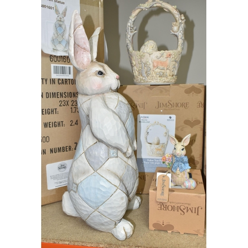 461 - A GROUP OF BOXED ENESCO JIM SHORE EASTER FIGURES, comprising Grey Rabbit Garden Statue no 6001601, F... 