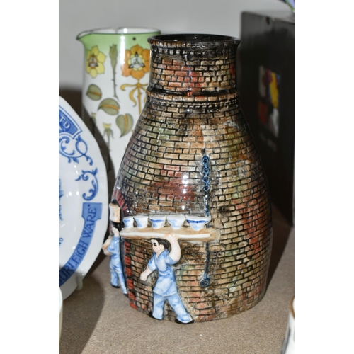 477 - A GROUP OF BURGESS & LEIGH BURLEIGH WARE, comprising a vase in the form of a bottle kiln, 'The Sherr... 