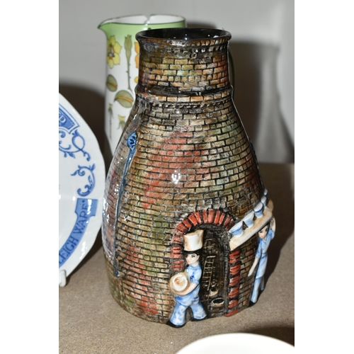 477 - A GROUP OF BURGESS & LEIGH BURLEIGH WARE, comprising a vase in the form of a bottle kiln, 'The Sherr... 