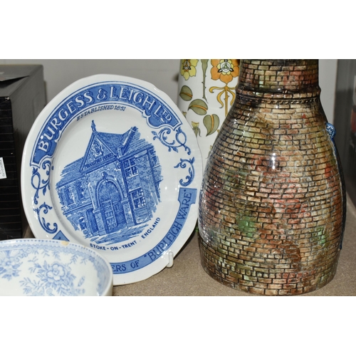 477 - A GROUP OF BURGESS & LEIGH BURLEIGH WARE, comprising a vase in the form of a bottle kiln, 'The Sherr... 