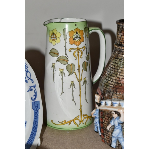477 - A GROUP OF BURGESS & LEIGH BURLEIGH WARE, comprising a vase in the form of a bottle kiln, 'The Sherr... 
