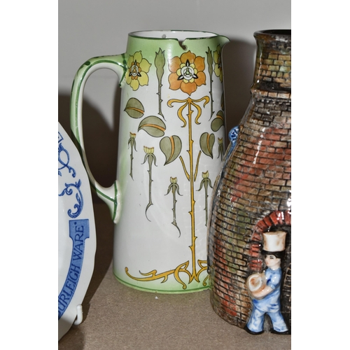 477 - A GROUP OF BURGESS & LEIGH BURLEIGH WARE, comprising a vase in the form of a bottle kiln, 'The Sherr... 