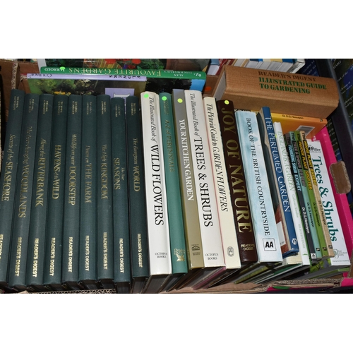 482 - FIVE BOXES OF BOOKS containing approximately 120 miscellaneous titles in hardback and paperback form... 