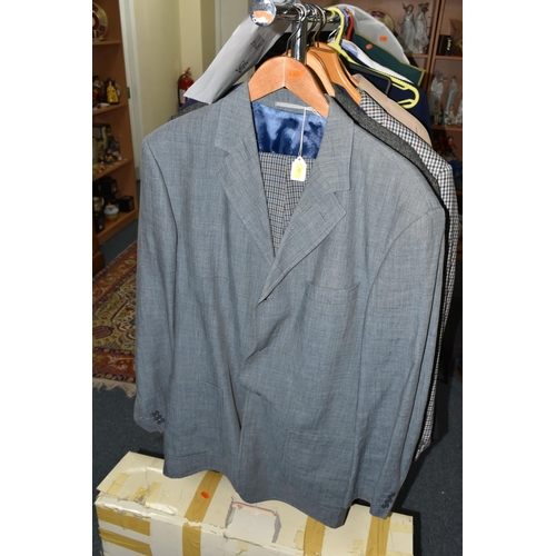 487 - A SMALL QUANTITY OF LADIES AND GENTS CLOTHING ETC, comprising a Berketex size 10 wedding dress, Eres... 