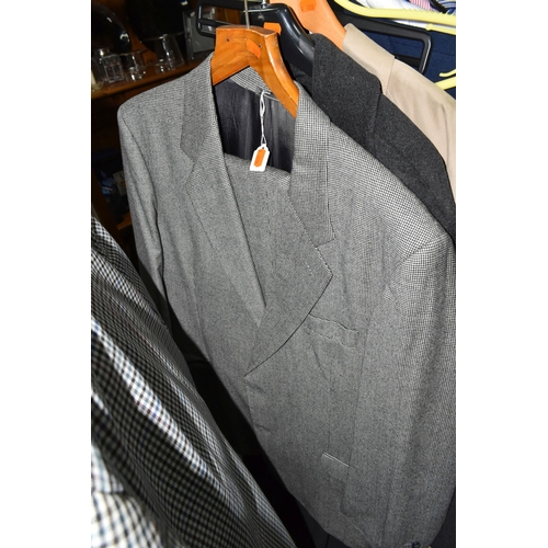 487 - A SMALL QUANTITY OF LADIES AND GENTS CLOTHING ETC, comprising a Berketex size 10 wedding dress, Eres... 