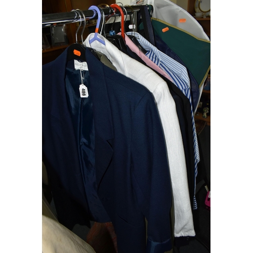 488 - A SMALL QUANTITY OF LADIES AND GENTS CLOTHING ETC, to include a Ladies George green leather jacket -... 