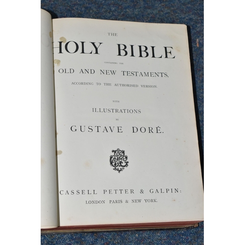 507 - TWO ANTIQUARIAN BIBLES, circa 1880s, both with illustrations by Gustave Dore