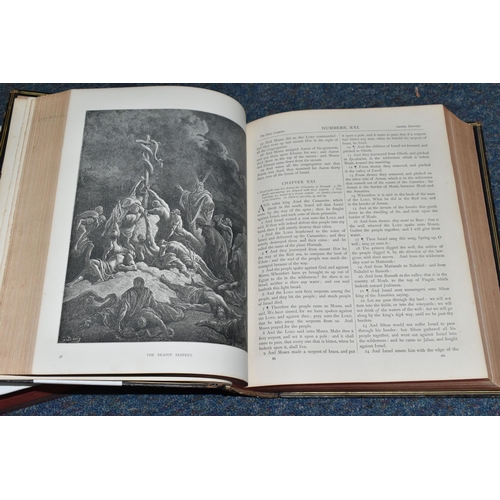 507 - TWO ANTIQUARIAN BIBLES, circa 1880s, both with illustrations by Gustave Dore