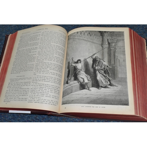 507 - TWO ANTIQUARIAN BIBLES, circa 1880s, both with illustrations by Gustave Dore