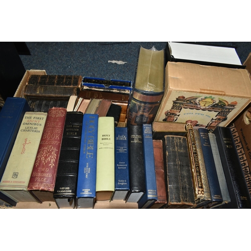 514 - ONE BOX OF RELIGIOUS BOOKS containing approximately thirty-three titles, mostly Bibles dating from t... 