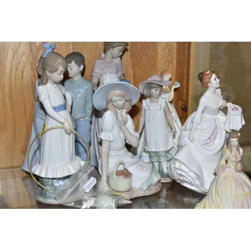 550 - A GROUP OF NAMED PORCELAIN FIGURINES, comprising Royal Doulton figures 'Paula' HN 3234 and 'Carol' H... 