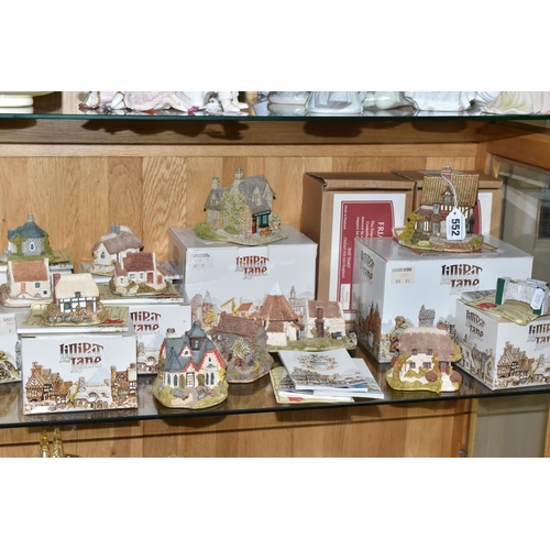 552 - TWELVE LILLIPUT LANE SCULPTURES, mostly boxed with deeds, comprising three from the North, Micklegat... 