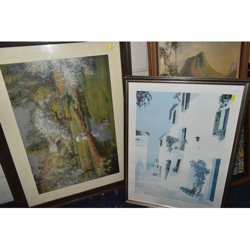 562 - A QUANTITY OF PAINTINGS AND PRINTS, to include a J. Ritchie Gray 'Torriden Hills' oil on board lands... 