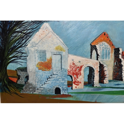 567 - CIRCLE OF ERIC BRADFORTH (BRITISH 1920-2012) 'THE BISHOP'S PALACE LAMPHEY, PEMBROKESHIRE', a landsca... 