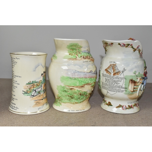 460 - A GROUP OF CROWN DEVON JUGS AND TANKARDS, jugs comprising I Love a Lassie (no musical movement, end ... 