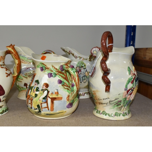 460 - A GROUP OF CROWN DEVON JUGS AND TANKARDS, jugs comprising I Love a Lassie (no musical movement, end ... 