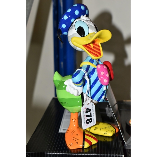 478 - FOUR BOXED ENESCO DISNEY BRITTO FIGURES, comprising Eeyore no 4050481, Peter Pan no 4056846 (head br... 