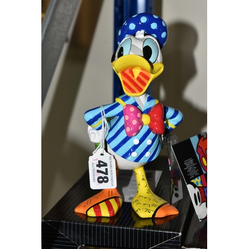 478 - FOUR BOXED ENESCO DISNEY BRITTO FIGURES, comprising Eeyore no 4050481, Peter Pan no 4056846 (head br... 