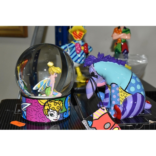 478 - FOUR BOXED ENESCO DISNEY BRITTO FIGURES, comprising Eeyore no 4050481, Peter Pan no 4056846 (head br... 