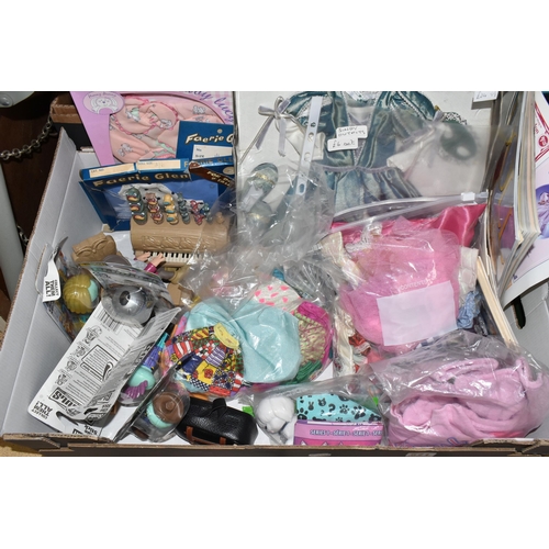 571 - THREE BOXES OF CHILDREN'S TOYS AND BOOKS ETC, to include a Zapf Creations doll, Disney Tarzan Terk s... 