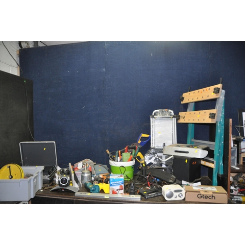 1051 - A LARGE COLLECTION OF TOOLS AND ELECTRICALS including a Record pipe cutter, a Karcher Patio Head and... 