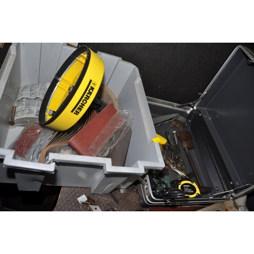 1051 - A LARGE COLLECTION OF TOOLS AND ELECTRICALS including a Record pipe cutter, a Karcher Patio Head and... 