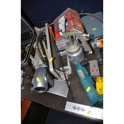 1051 - A LARGE COLLECTION OF TOOLS AND ELECTRICALS including a Record pipe cutter, a Karcher Patio Head and... 