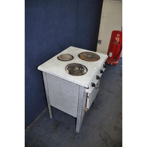 1103 - A 1950's FRENCH ELECTRIC STOVE with marbled enamel finish to body, three rings to top and oven (UNTE... 