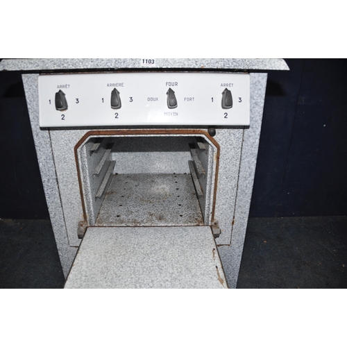 1103 - A 1950's FRENCH ELECTRIC STOVE with marbled enamel finish to body, three rings to top and oven (UNTE... 