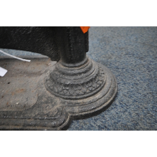 1237 - A VICTORIAN CAST IRON BOOT SCRAPER, with two brush sections, and a dirt catcher, length 47cm x depth... 