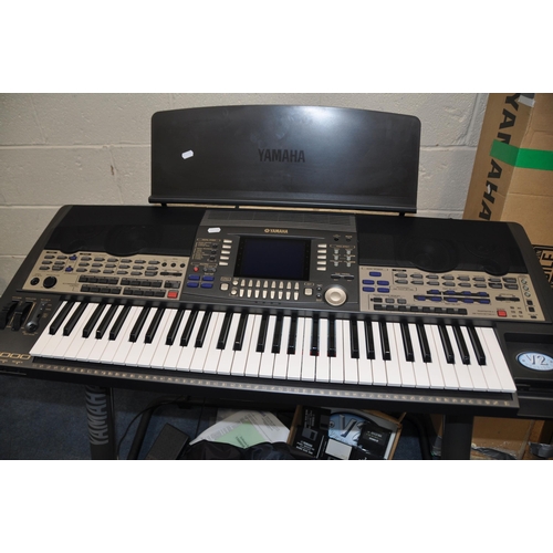 1051 - A YAMAHA PSR9000 ELECTRONIC KEYBOARD in box with volume pedal, manuals and disks, Yamaha stand and Y... 