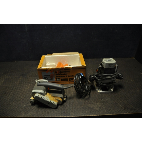 1056 - AN ELU MHB 157 BELT SANDER (PAT pass and working) and a MOF96-02 1/4in router with speed control (PA... 