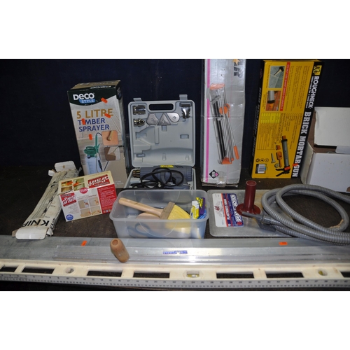 1069 - A COLLECTION OF DECORATING EQUIPMENT including an Earlex heat gun in case (PAT pass and working), an... 