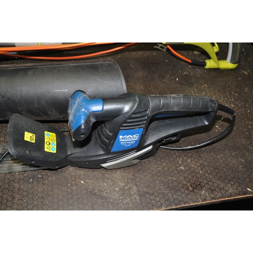 1072 - A RYOBI RLT5027 STRIMMER (PAT pass and working), a MacAllister hedge trimmer(no power cable untested... 