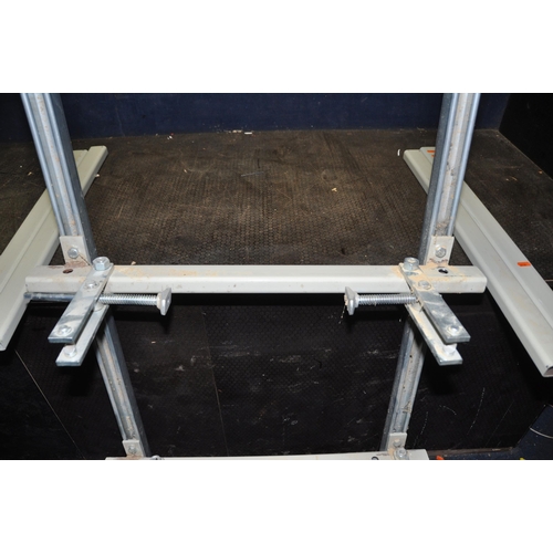 1087 - A STEEL FRAME JIG with four adjustable clamping points (min clamping width 27cm max 56cm), frame len... 