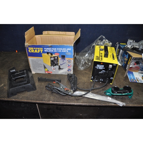 1105 - A WORKZONE WWRT/17 ROUTER TABLE in box still packaged, a Power Craft Arc Welder in box (plug cut off... 