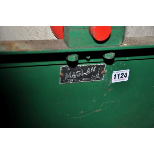 1124 - A 'MAGLAN' VINTAGE SHARPENING STONE with 18in wheel total height 110cm