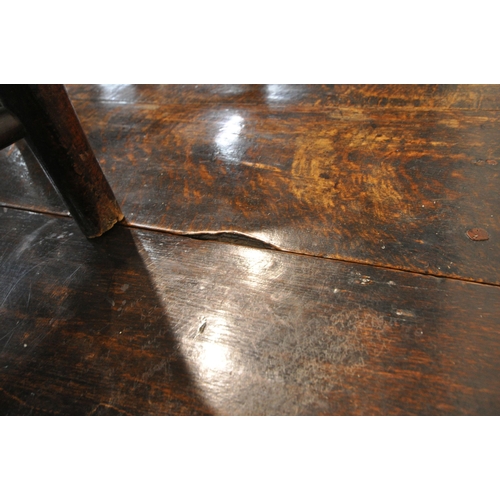 1287 - A 19TH CENTURY OAK GATE LEG TABLE, with turned legs, open width 126cm x closed width 46cm x depth 11... 