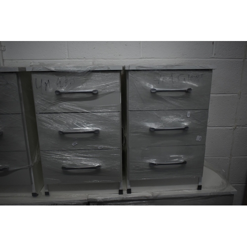 1307 - A MODERN FIVE PIECE BEDROOM SUITE, comprising two chest four of drawers, width 78cm x depth 41cm x h... 