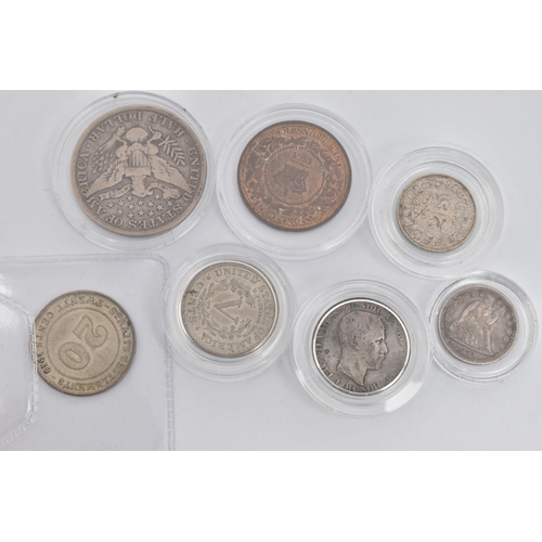 133 - A PARCEL OF MIXED MAINLY SILVER COINS, to include Staights Settlements 20 cents 1919, a Norway 50 or... 