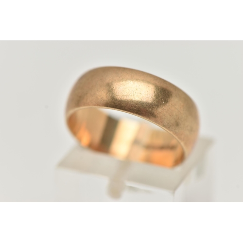 87 - A 9CT GOLD BAND RING, a wide polished yellow gold band ring, approximate width 7mm, hallmarked 9ct L... 