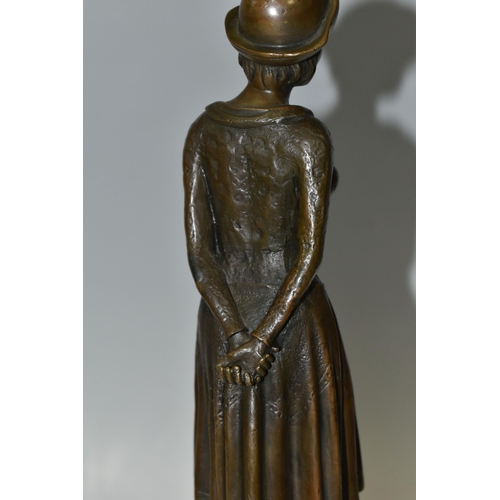 319 - A BRONZE FIGURE, of a young woman in a hat, signature on the base D.H Chiparus, made in Paris - Fran... 