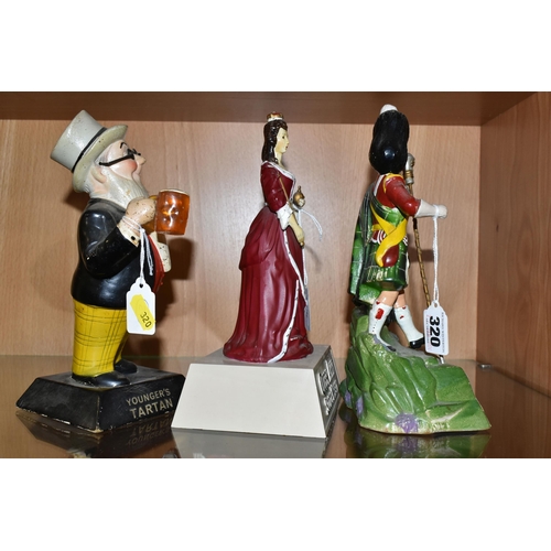 320 - BREWERIANA: THREE ADVERTISING FIGURES, comprising a rubberoid Younger's Tartan bearded figure holdin... 