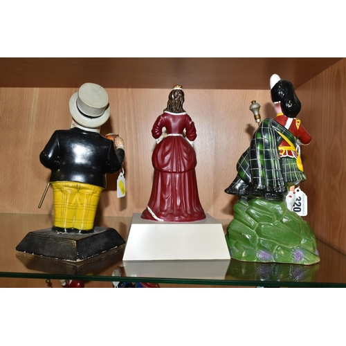 320 - BREWERIANA: THREE ADVERTISING FIGURES, comprising a rubberoid Younger's Tartan bearded figure holdin... 