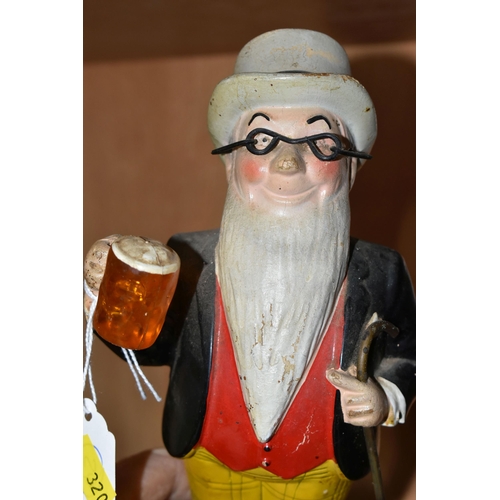 320 - BREWERIANA: THREE ADVERTISING FIGURES, comprising a rubberoid Younger's Tartan bearded figure holdin... 