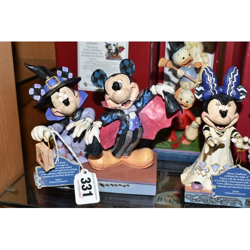 331 - FOUR BOXED DISNEY TRADITIONS SHOWCASE COLLECTION HALLOWEEN 'MICKEY MOUSE' FIGURES, comprising 'Terri... 