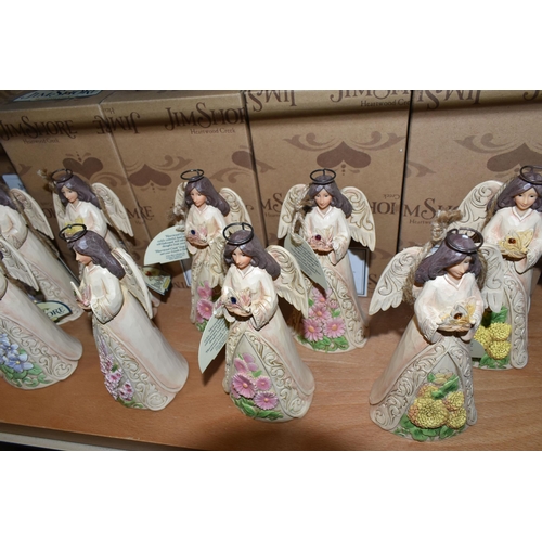 332 - A GROUP OF NINE BOXED JIM SHORE HEARTWOOD CREEK 'ANGELS', comprising two February 'Angels' 6001563, ... 