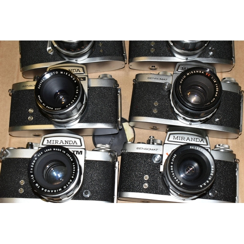 333 - ONE BOX OF VINTAGE MIRANDA CAMERAS, comprising nine cameras to include models RE II, two TM, three S... 